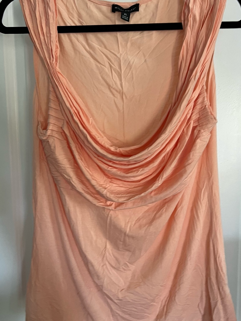 Willi Smith Peach Draped Cowl Neck Camisole